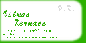 vilmos kernacs business card